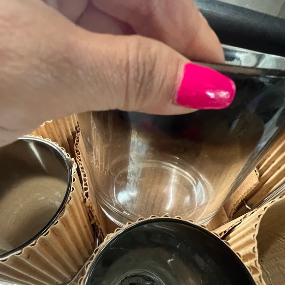 Vintage 1950s Vitreon Queen’s Luster Silver Fade Bar Set Glasses/Ice Bucket - Picture 4 of 7